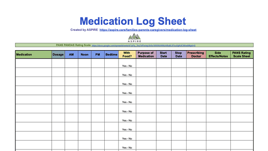 Medication Log Sheet
