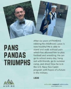 PANS PANDAS triumph story Lucas
